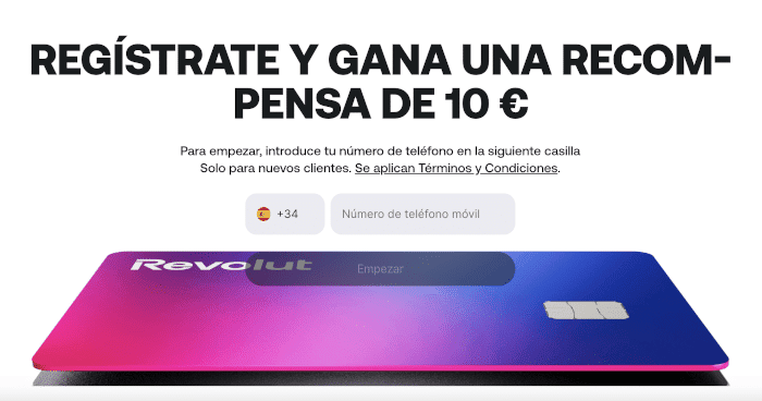 Abre tu cuenta en Revolut gratis y consigue 10€ de bienvenida con tu primera compra